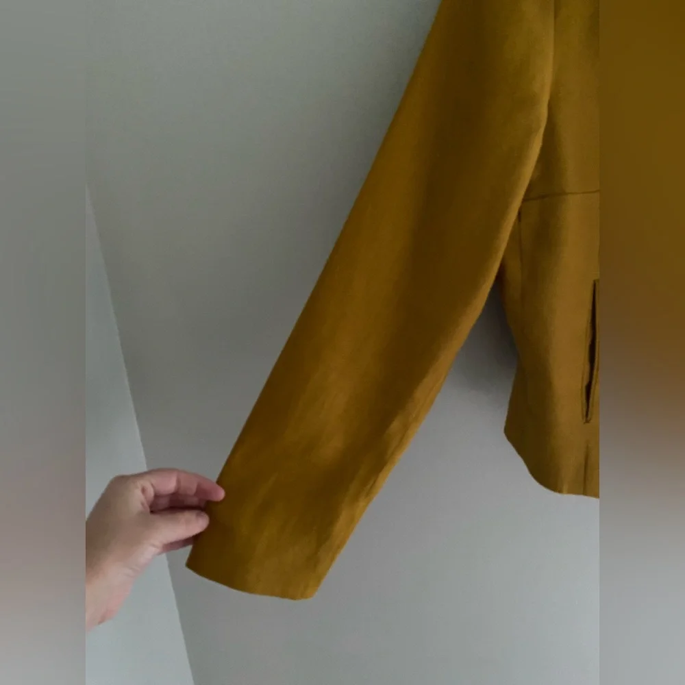 Vintage Etcetera Mustard Yellow Linen Double Button Blazer‎ Size 2